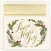 Masterpiece Studios Holiday Collection 16-Count Boxed Christmas Cards With Foil-Lined Envelopes, 7.8" x 5.6", Peace Hope Joy (941400) - 2 of 2