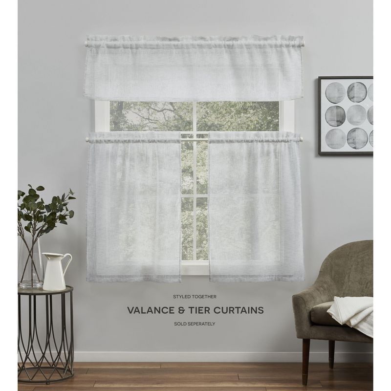 Exclusive Home Belgian Sheer Rod Pocket Tier Curtain Panel Pair, 2 of 4