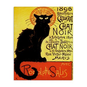 Stupell Industries Vintage Halloween Black Cat Canvas Art - 1 of 4
