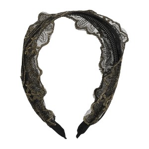 Unique Bargains Women's Elegant Lace Mesh Wide Hairband 1 Pc - 1 of 3
