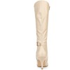 Allegra K Women's Pointy Toe Buckle Decor Side Zip Stiletto Heel Knee High Boots - 4 of 4