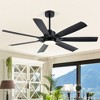 Airsurfer 60" Ceiling Fan with LED Light, 7 Reversible Blades, Matte Black, Remote Control & Dual Downrods Included - 2 of 4