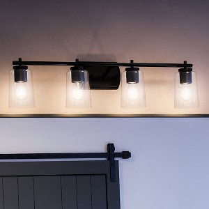 Urban Ambiance Luxury Traditional Bath Light 7.625''H x 32''W,  Midnight Black Finish,  Esperance Collection, UHP4157 - 1 of 4