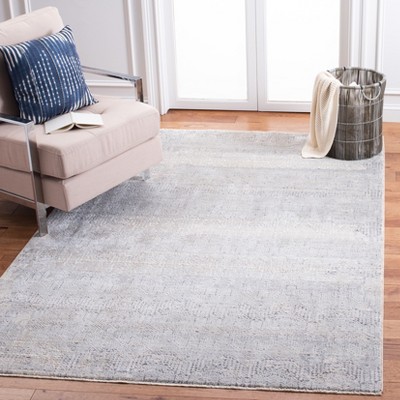 Gray and Beige Hand-knotted Wool and Viscose 8' x 10' Area Rug