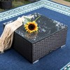 7pc Steel & Wicker Outdoor Set with Square Coffee Table & Cushions Blue - Captiva Designs - 2 of 4