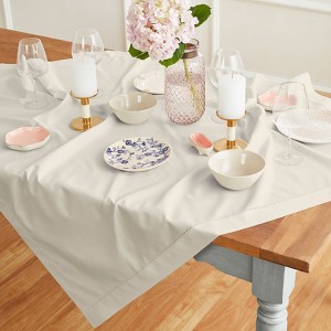 Solino Home Cotton and Linen Hemstitch Table Throw - 1 of 4