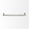 HomeRoots 35" White and Natural Wood Indoor Outdoor Tray With Handles - 4 of 4