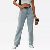 Straight Leg Jeans for Women High Waist Denim Pants Back Butterfly Print Casual Denim Pants Baggy Trousers Cowgirl Chic Outfits - 2 of 4