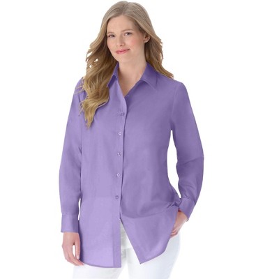 Woman Within Women's Plus Size Perfect Long Sleeve Shirt