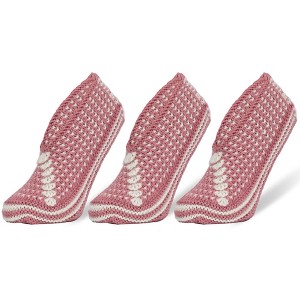 Crochet Slipper Socks for Women 3 Pairs Shoe Size 5-7 - 1 of 3