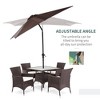 Sapphtopaz 9×7Ft Patio Umbrella Beach Umbrella LED Lighted Sun Shades with Crank and Tilt 8 Sturdy Ribs for Garden, Beach, Deck, Backyard - 2 of 4