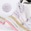 INSPIRE CHIC Flat Fuzzy Contrast Color Wide Fat Soft Fluffy Shoelaces for Sneakers 0.47 Inch 1 Pair - 2 of 4