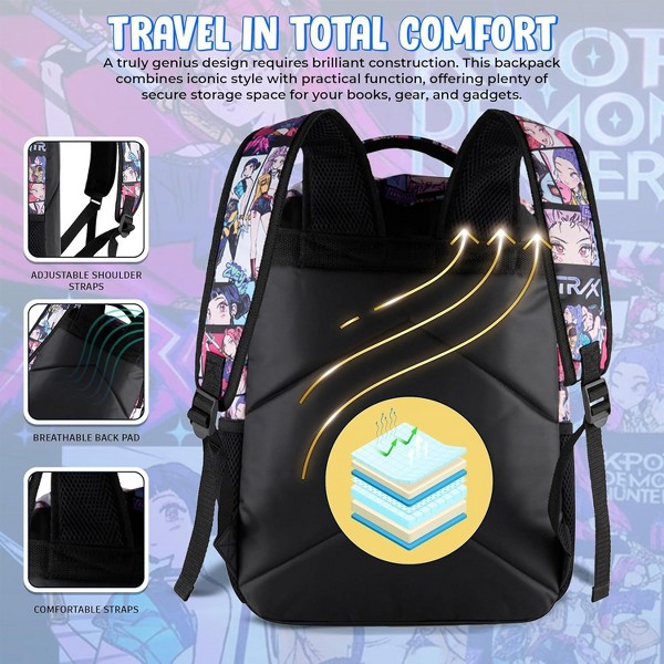 Mochila de personajes de 16 pulgadas para niños y niñas con correas ajustables 5