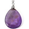 Viking Compass Pendant Necklace - Silver Plated with Healing Stone & Teardrop Crystal, 24 Inch - 2 of 4