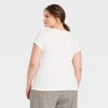 Women's Slim Fit Short Sleeve Ribbed Scoop Neck T-Shirt - A New Day™ - 2 of 3