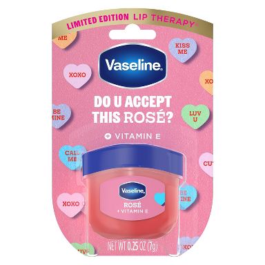 Vaseline Valentines Limited Edition Mini Lip Balm - Rose - Do U Accept This Rose? - Travel Size - 0.25oz