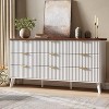 Fluted Dresser with 9 Deep Drawers, 60.6" Wide Modern Chest of Drawer with Faux Marble Top, Wooden Dresser TV Stand - 2 of 4