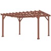 Outsunny 11' x 12.5' Outdoor Wood Pergola with Grape Trellis for Patio, Deck, Backyard, Lawn, Brown - 4 of 4