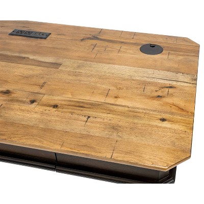 Sonoma Transitional Brown Wood Writing Desk with Drawer and Power Outlet