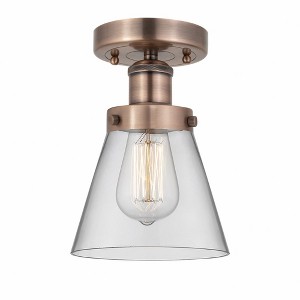 Cone - 1 Light Semi-Flush Mount In Industrial Style-8.25 Inches Tall and 6.5 Inches Wide - 1 of 1