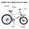 YONWAY 26 Inch 7 Speed Cruiser Bike, Front 20 Inch Rear 26 Inch City Bike, Practical Commuting Bike with front shelf for Women and Men - 2 of 4