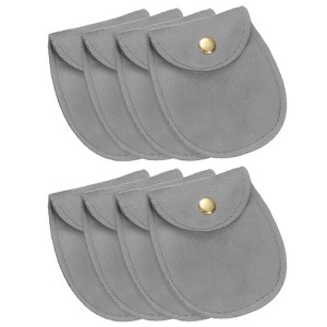 Unique Bargains Snap Button Velvet Jewelry Pouches with Pads 8 Pcs - 1 of 4
