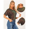 INSPIRE CHIC Women's Regular Fit Round Neck Short Sleeve Party Clubwear Blouses - 2 of 4