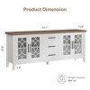 GustoWave Farmhouse TV Stand for 70 Inch,with Glass Door,2 Storage Door and 3 Drawer, Console Table with Shelves for Bedroom Living Room - 4 of 4