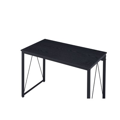 Black Wood and Metal Industrial Writing Desk, 35"