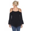 Women's Cold Shoulder Ruffle Sleeve Top - White Mark - 3 of 4