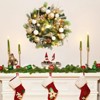 24" Christmas Wreath for Front Door, Artificial Xmas Wreath with Gold White Ball Ornaments Pine Cones and 20 LED Lights for Indoor Wall - 4 of 4