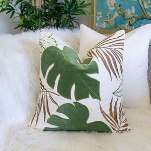 Sapphtopaz 20" Decorative Square Throw Pillows, Soft Bed Pillows with Hidden Zipper, Autumn Leaf Couch Pillows for Bed & Couch - 1 of 4