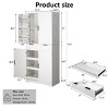 72" Pantry Storage Cabinet with Keyboard Drawers, Fluted Doors, Adjustable Shelves, Freestanding Cupboard for Kitchen,Living Room-The Pop Home - 3 of 4