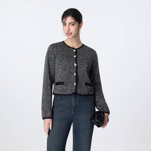 Women's Golden Button Cardigan - A New Day™ Dark Gray Abstract M