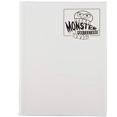 Monster Binder - 9 Pocket Trading Card Album - Matte White with White Pages (Anti-Theft Pockets Hold 360+ Magic Cards)