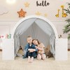 Costway Indoor Playhouse with Storage Wooden Kids Play Tent with Curtain Shades & 8 Cubbies - 4 of 4