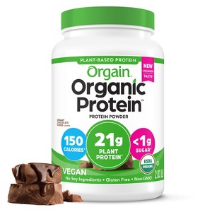 Orgain Organic Vegan Protein Plant Based Protein Powder - Creamy Chocolate Fudge - 2.03lb - 1 of 4