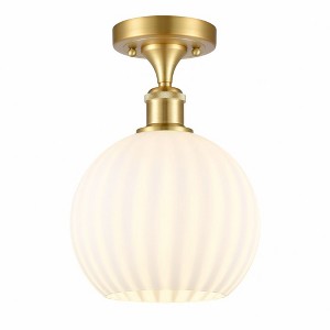 White Venetian - 1 Light Semi-Flush Mount In Modern Style-11.25 Inches Tall and 8 Inches Wide - 1 of 1