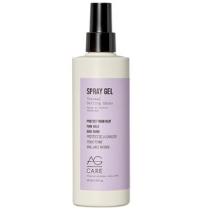 AG Care Spray Gel Thermal Setting Spray (8 oz) Hairspray Heat Protectant & Long-Lasting Hair Curl Definition for Frizz-Free Styles - 1 of 2