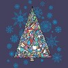 Women's Design By Humans Christmas fir-tree By xgdesign Racerback Tank Top - 2 of 3