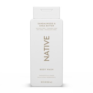 Native Body Wash for Men & Women - Sandalwood & Shea Butter - Sulfate Free - 18 fl oz - 1 of 4