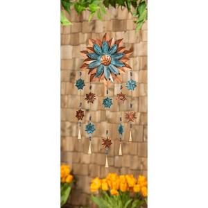 Blue and Copper Flower Metal Wind Chime - 1 of 4