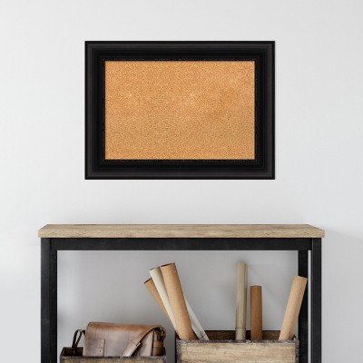 Amanti Art Black Framed Natural Cork Bulletin Board 30" x 22"