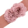 Elerevyo Women's Big Double-Flower Stretchy Elastic Wide Chunky Dress Waistband Belts - 2 of 4