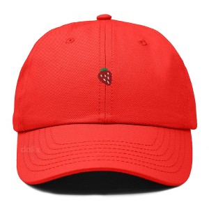 Dalix Lil Strawberry Embroidered Cotton Summer Outdoor Baseball Cap Dad Hat Womens - 1 of 4