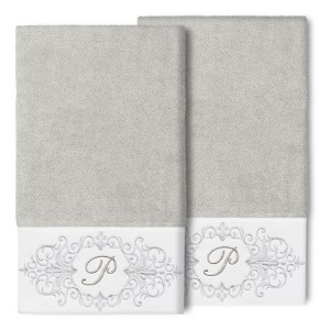 Linum Home Textiles 100% Turkish Cotton MONICA 2PC Embellished Bath Towel Set - 1 of 1