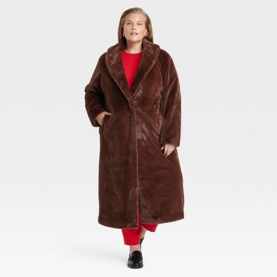 Cheapest a new day Burgundy Faux Fur Coat