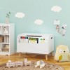 KTMBDW Wooden Toy Box, Kids Toy Storage Organizer with Front Bookshelf, Safety Hinge, Boys Girls Toy Chest Bench for Playroom Kids Room, White - 3 of 4