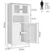 Tall Bathroom Cabinet, Freestanding Bathroom Storage Cabinet with Glass Doors and Adjustable Shelves - 3 of 4