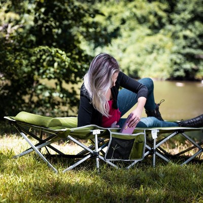 Alpcour Army Green Folding Camping Cot with Pillow